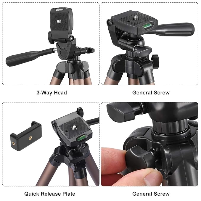 wt 3130 aluminum tripod (133cm), universal lightweight tripod with mobile phone holder mount & carry bag for all smart phones, gopro, cameras wt 3130 aluminum tripod (133cm), universal lightweight tripod with mobile phone holder mount & carry bag for all smart phones, gopro, cameras