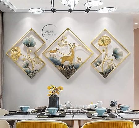 metal abstract figures handcrafted wall sculpture wall art multicolor for home decoration, living room, drwaing room & bedroom (pack of 3) wdd new (deer gold) metal abstract figures handcrafted wall sculpture wall art multicolor for home decoration, living room, drwaing room & bedroom (pack of 3) wdd new (deer gold)