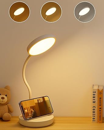 battery rechargeable led desk lamp with usb type c | 6 month warranty | 3 lighting modes | touch control | eye protection | mobile holder | foldable study & reading lamp, white battery rechargeable led desk lamp with usb type c | 6 month warranty | 3 lighting modes | touch control | eye protection | mobile holder | foldable study & reading lamp, white