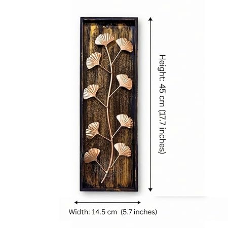 leaf wall art panels modern rustic home décor wall hanging sculpture for living room, bedroom & office (45x15 leaf wall art panels modern rustic home décor wall hanging sculpture for living room, bedroom & office (45x15