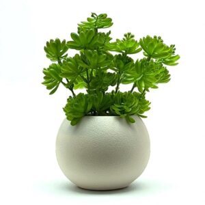 Home artificial green bonsai tree with stylish decorative pot for modern home, office desk & shelf decor | (bn 104)