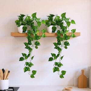 Home artificial vine plants with small pot (45 cm) – natural touch & feel hanging/falling greenery for home & office décor